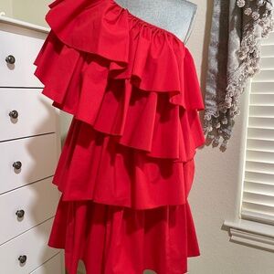 Berna Women Party Dress in Bright Red